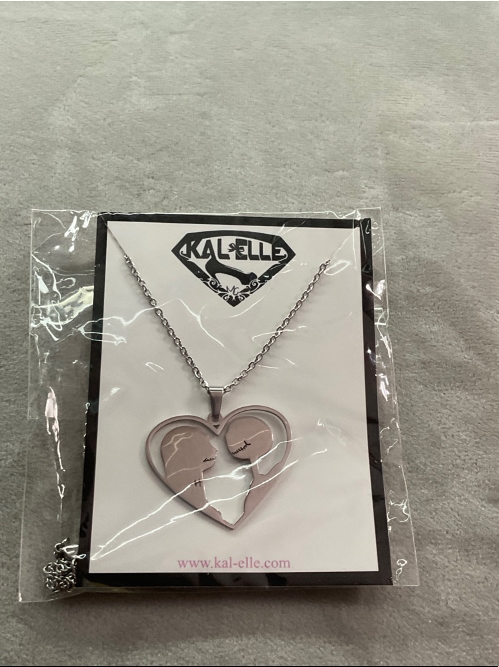 Silver and Pink Heart Pendant Necklace